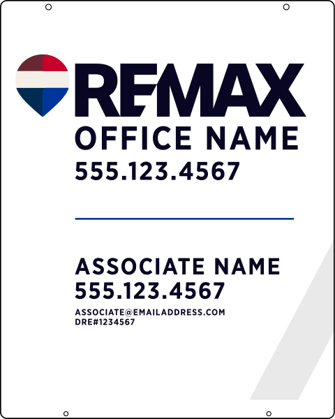 Reflective Hanging Associate Name w License Number Sign Panel, 30h x 24w, Steel